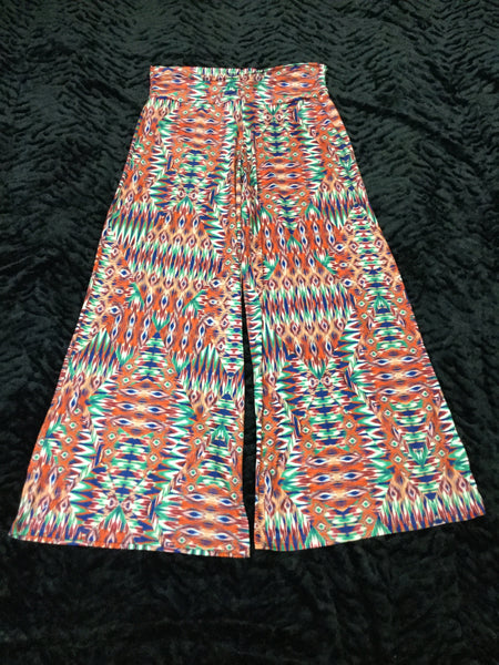 Navy Aztec Crush Palazzo Pant