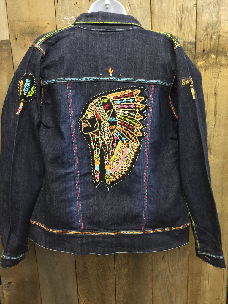 JJ-046 Indian Head Blue Jean Jacket